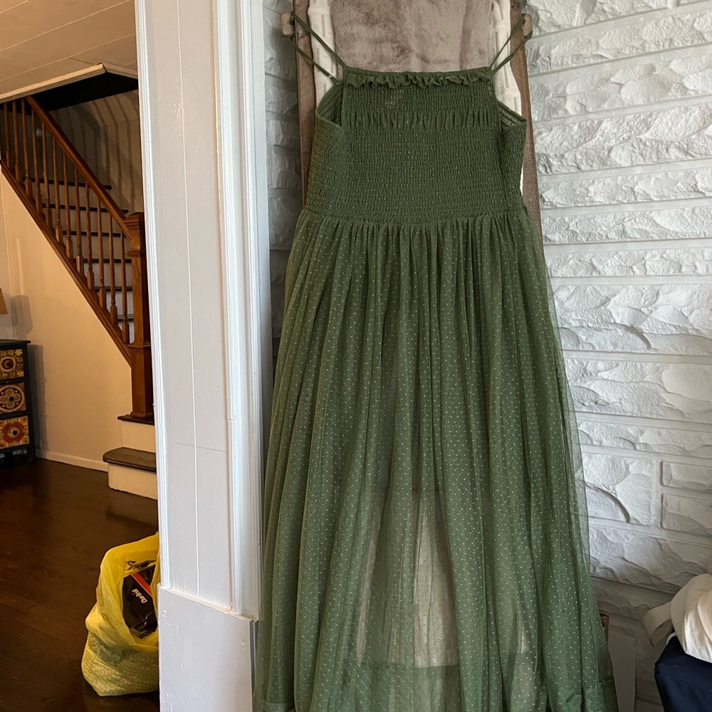 Free people green maxi dress L